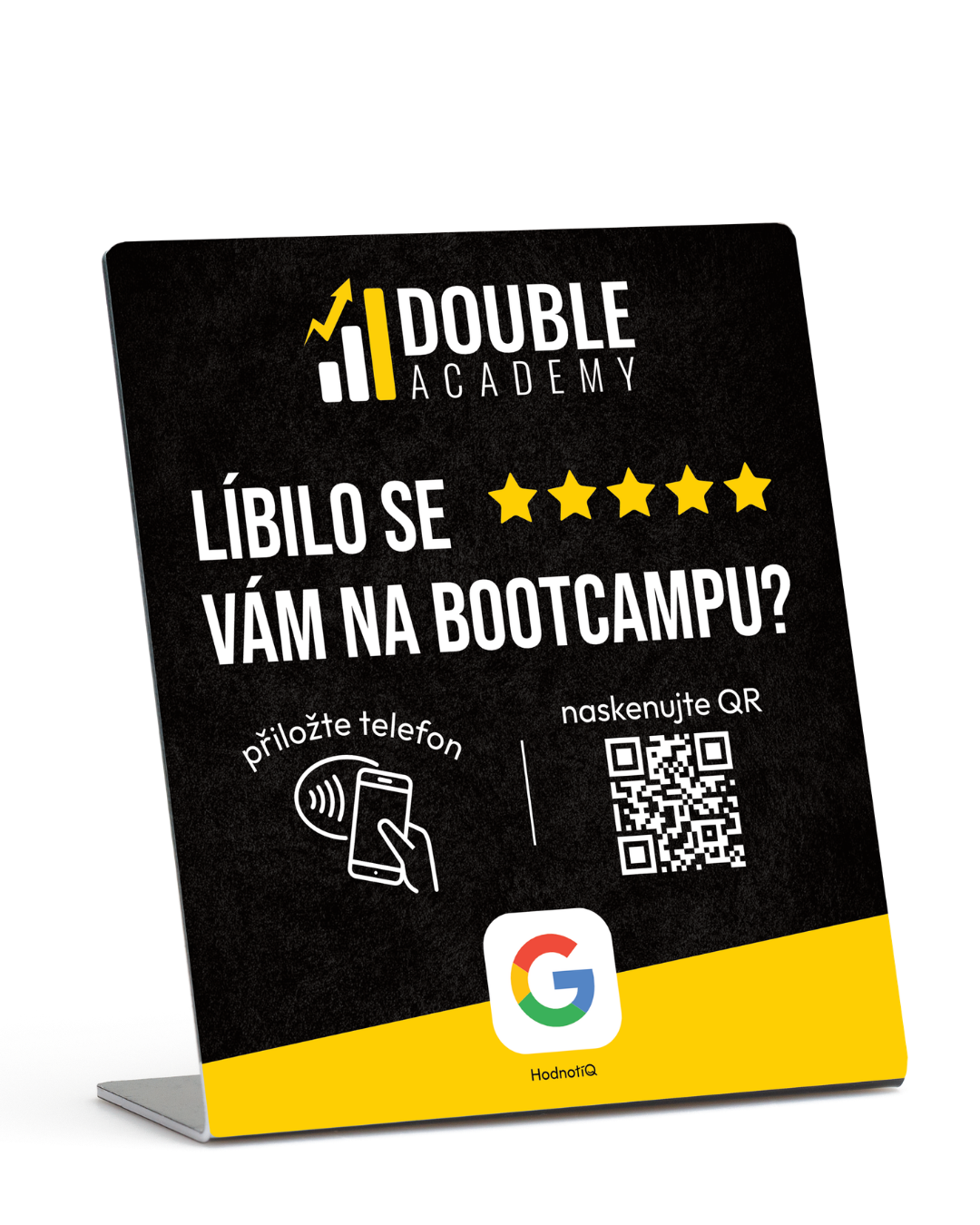 NFC stojánek na Google recenze — Double Academy